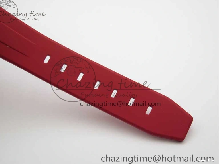 0123 WrinkleFree Submariner 40mm White Ceramic 5GF Best Edition White Red Dial on Red Rubber Strap SA 2485